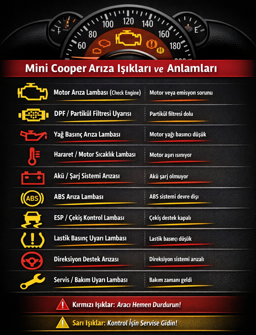Mini Cooper Arıza Lambaları Ne Anlama Gelir?